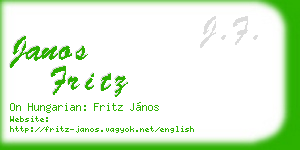 janos fritz business card